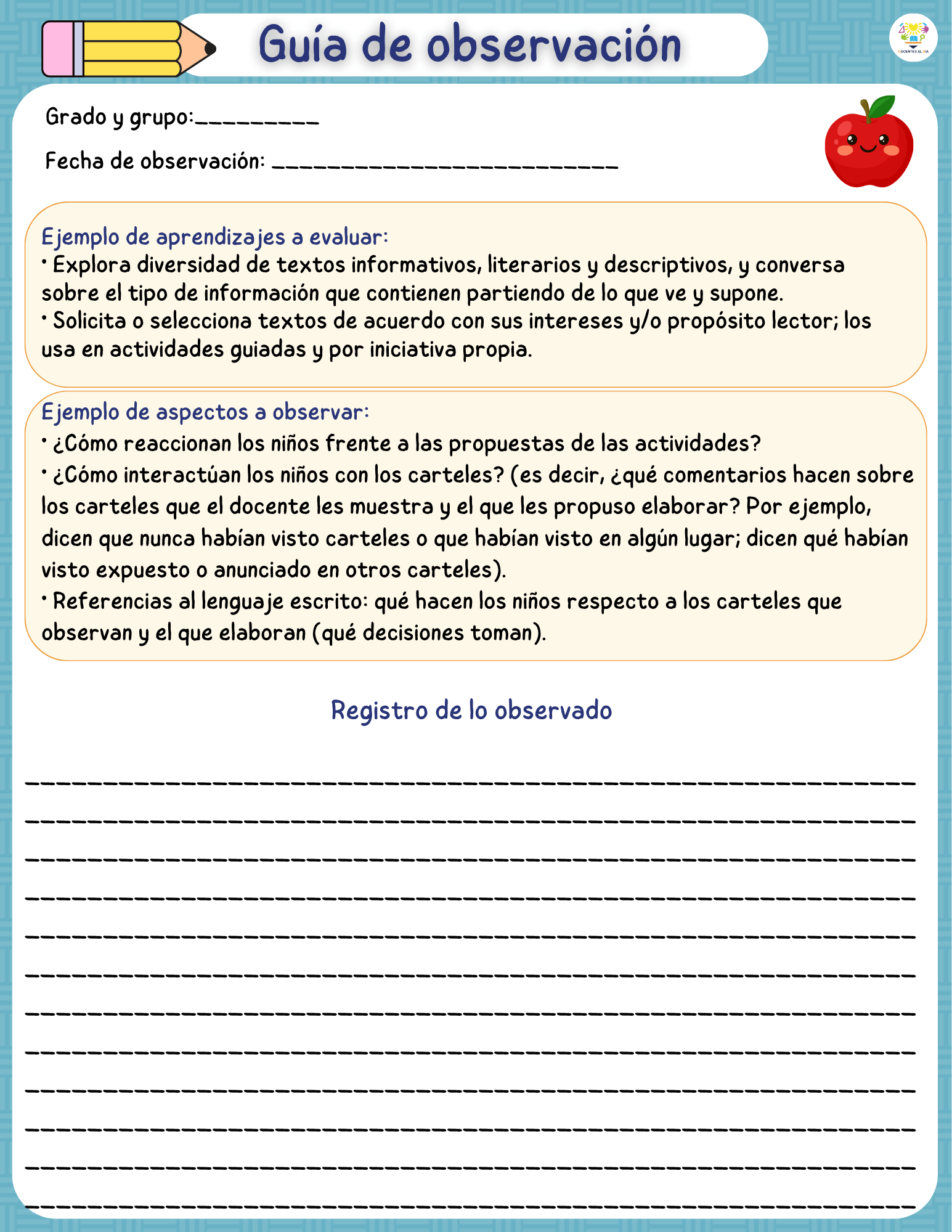 Guía de observación