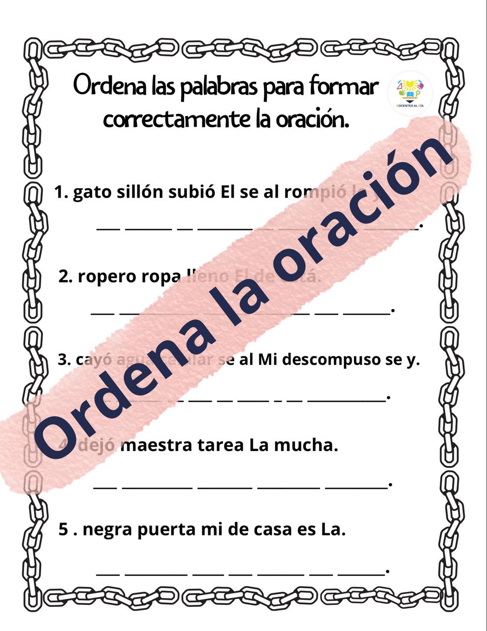 Ordena la oración