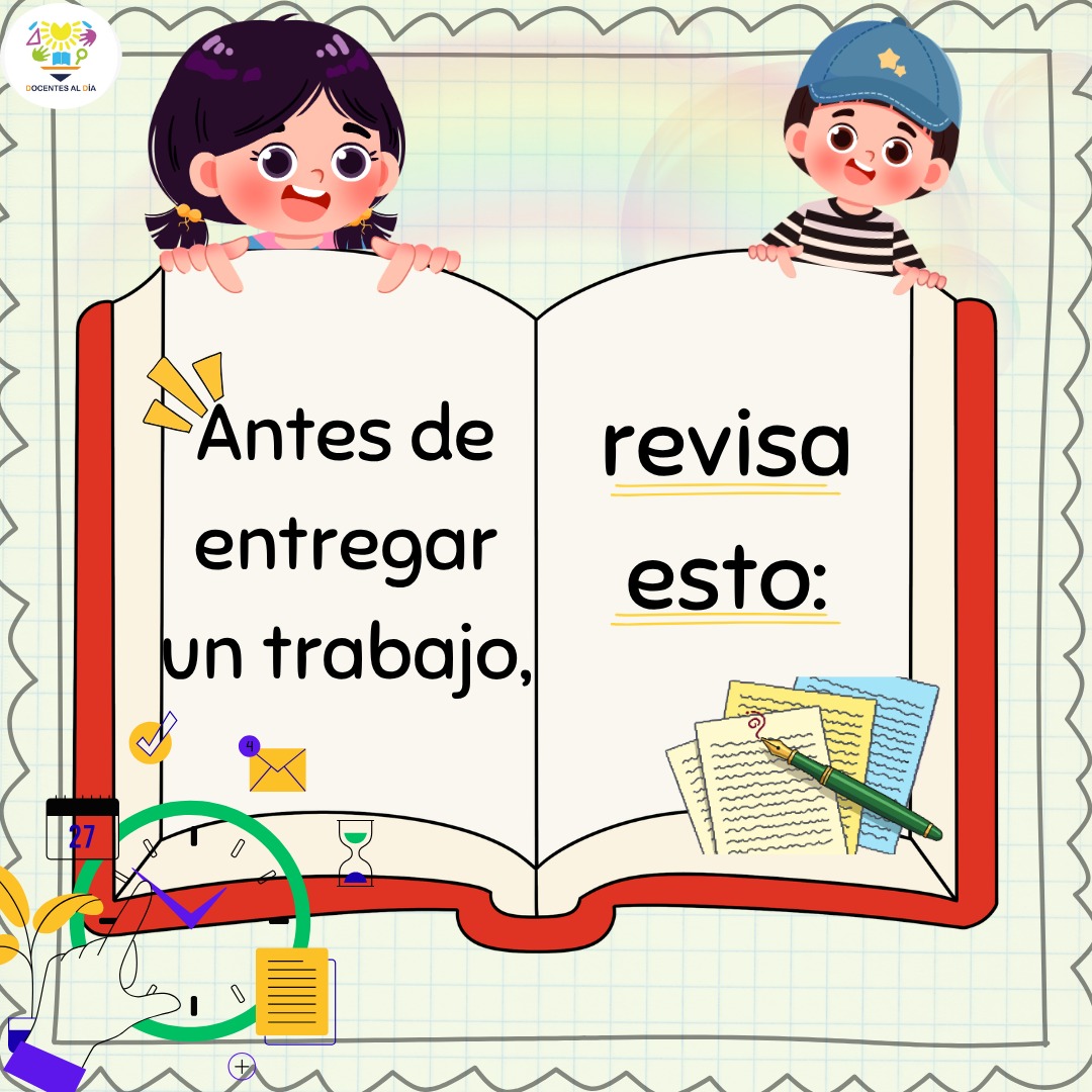 Antes de entregar un trabajo: carteles de revisión para el aula