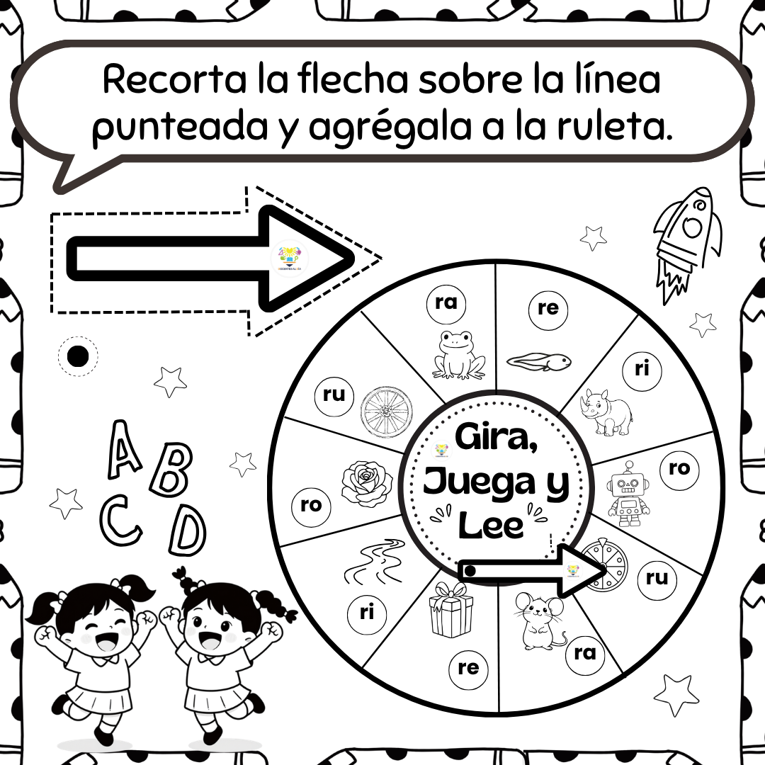 Gira, juega y lee: ruletas de sílabas