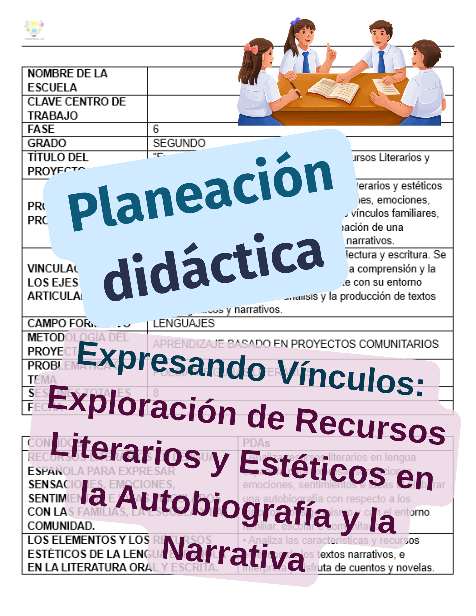 Planeación editable de poesía y figuras literarias
