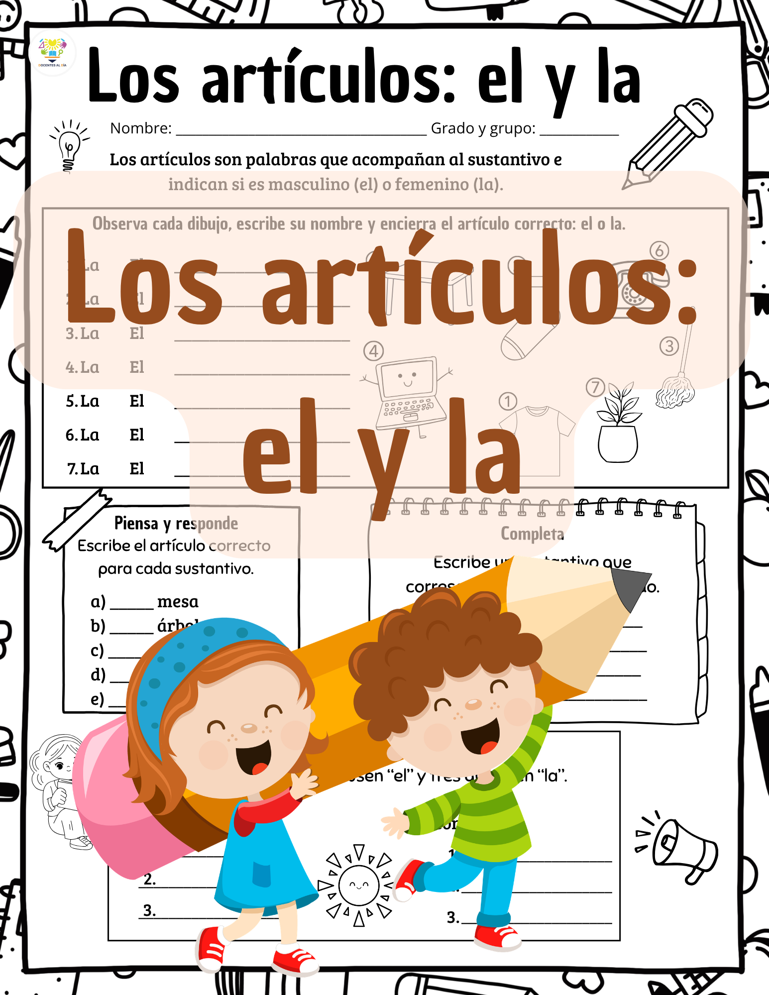 Aprendo a usar los artículos el y la