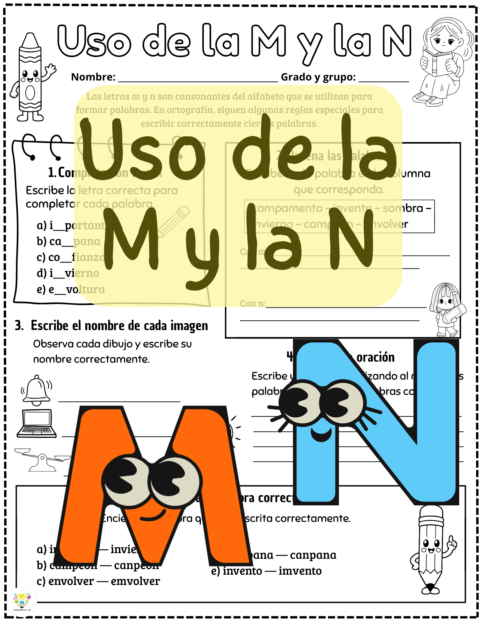 Uso de la M y la N