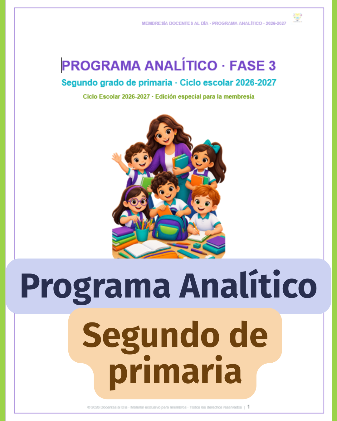 Programa Analítico de 2.º de primaria 2026-2027 | Fase 3 editable