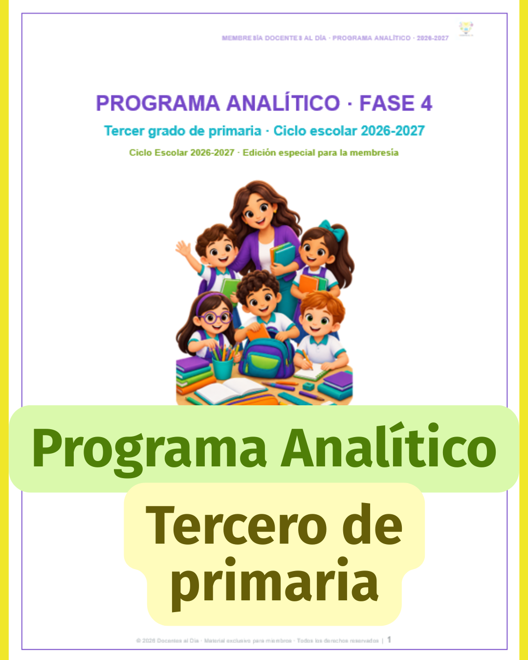 Programa Analítico de 3.º de primaria 2026-2027 | Fase 4 editable