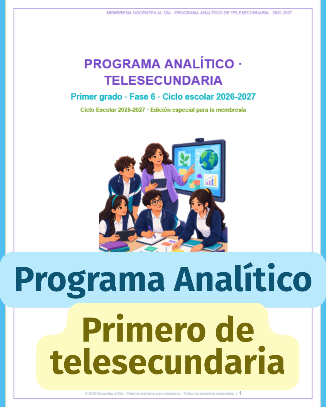 Programa Analítico de 1.º de Telesecundaria 2026-2027 | Fase 6 editable