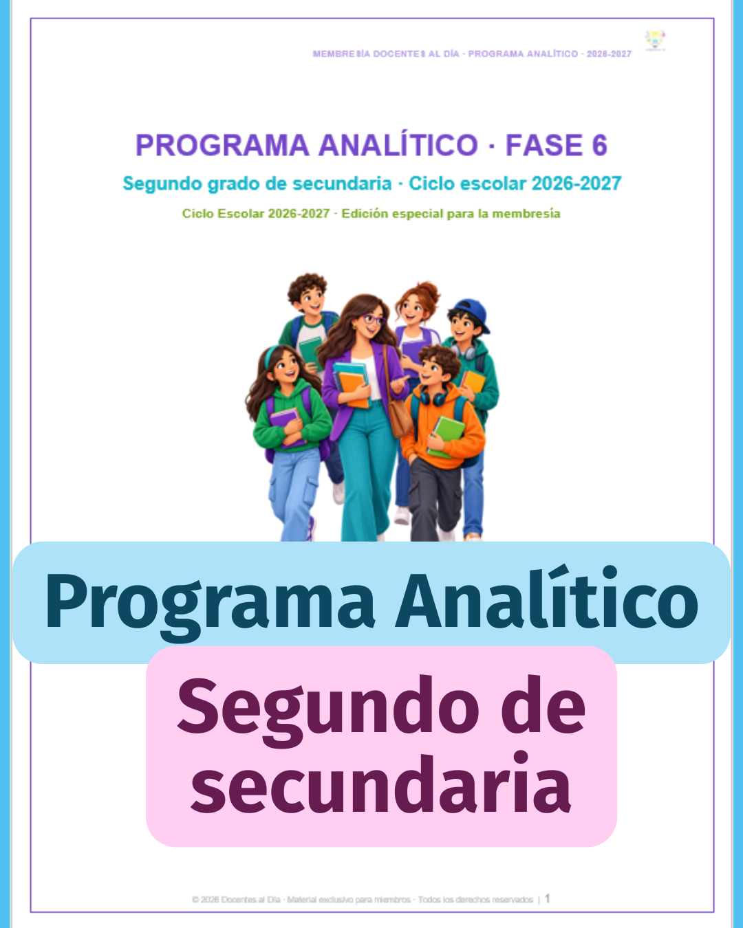 Programa Analítico de 2.º de secundaria 2026-2027 | Fase 6 editable