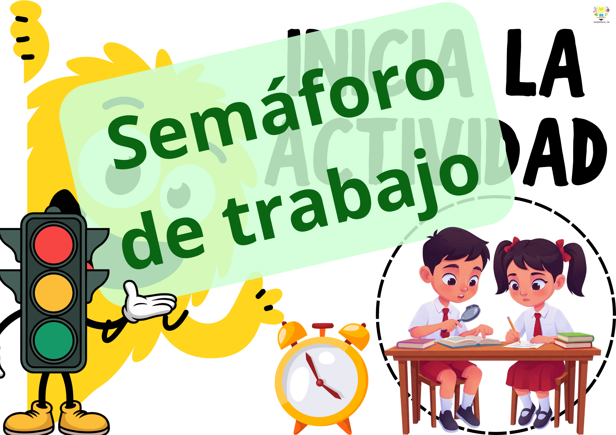 Semáforo del tiempo para actividades en el aula