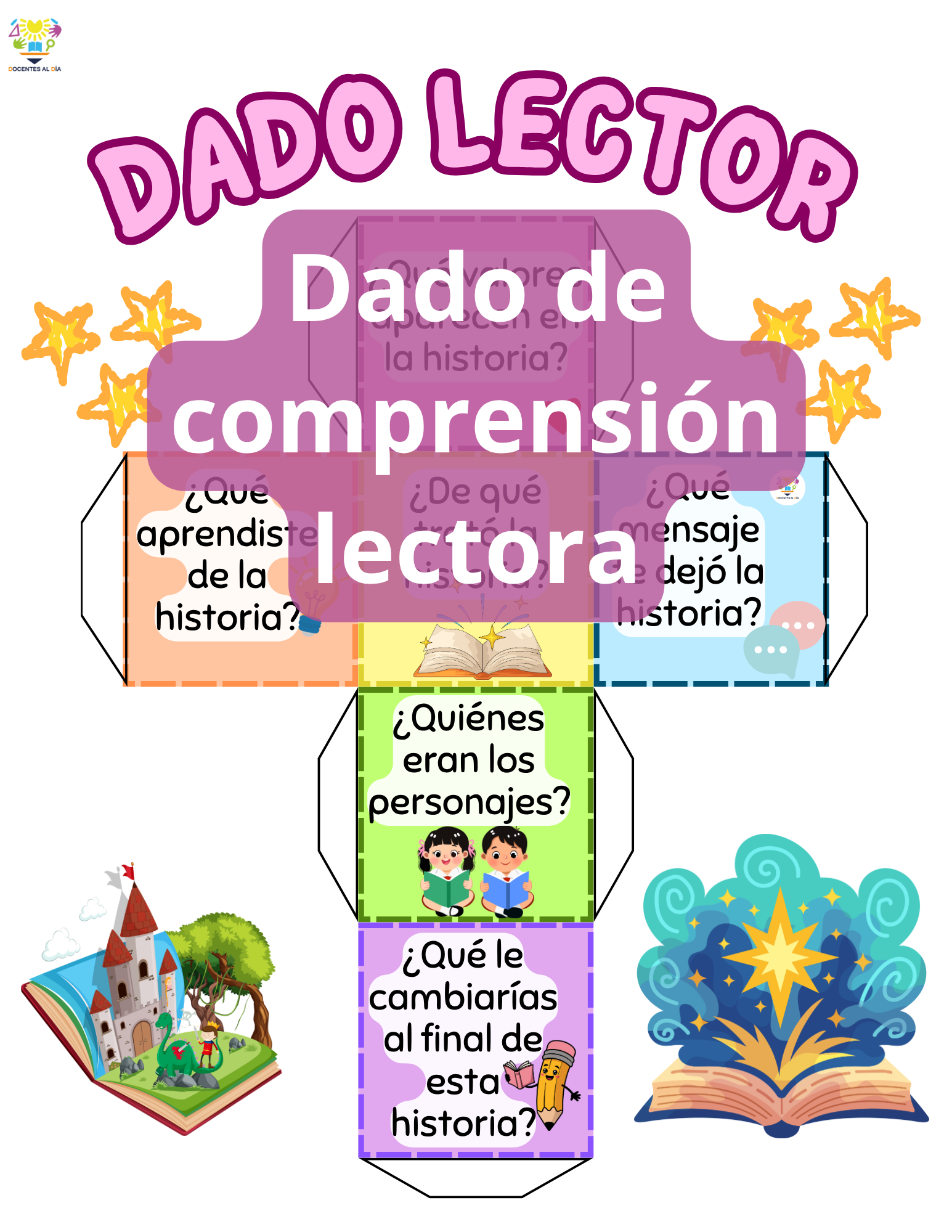Dado de comprensión lectora