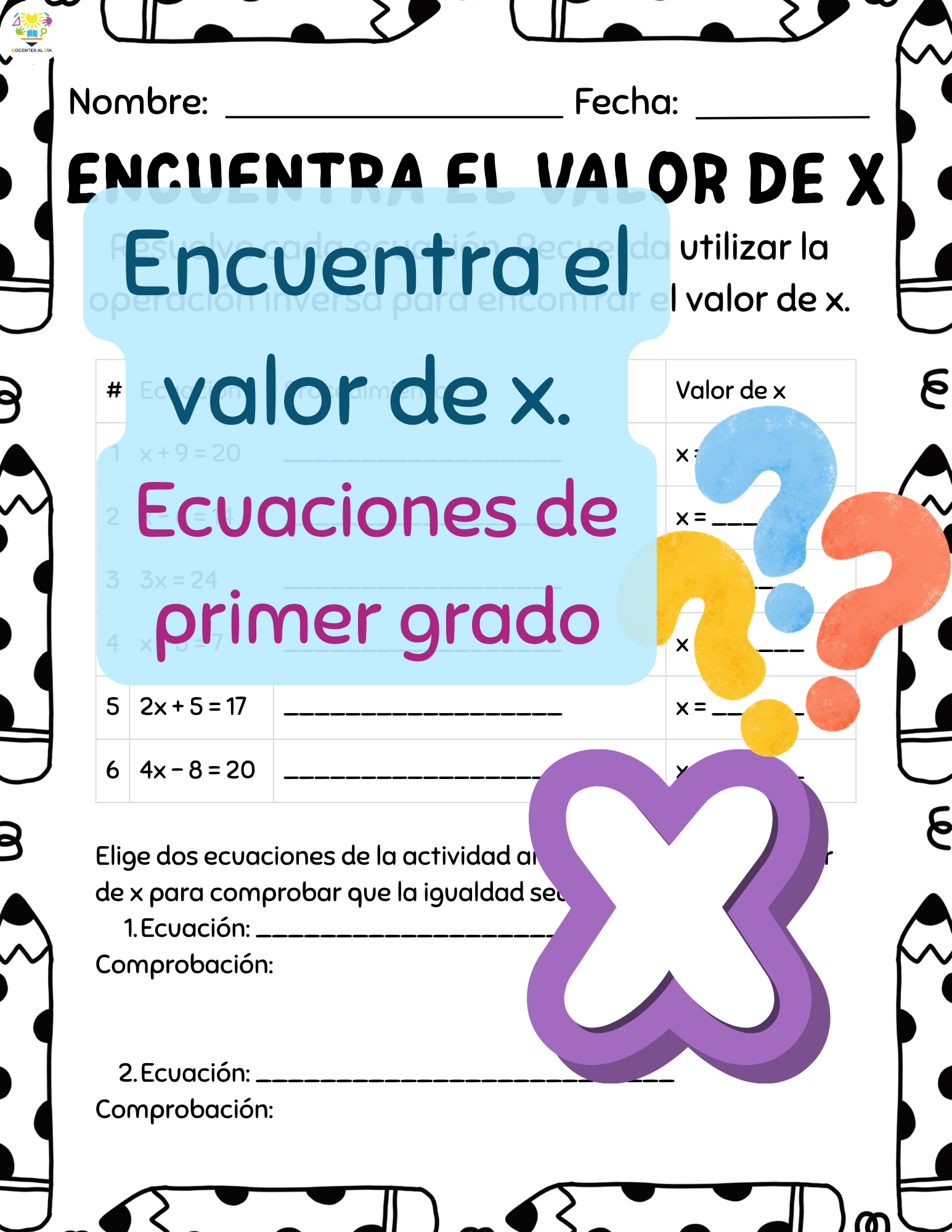 Encuentra el valor de x. Ecuaciones de primer grado.
