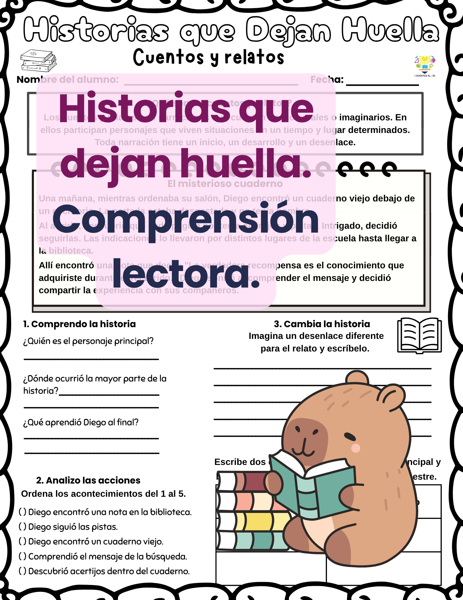 Historias que dejan huella. Comprensión lectora.