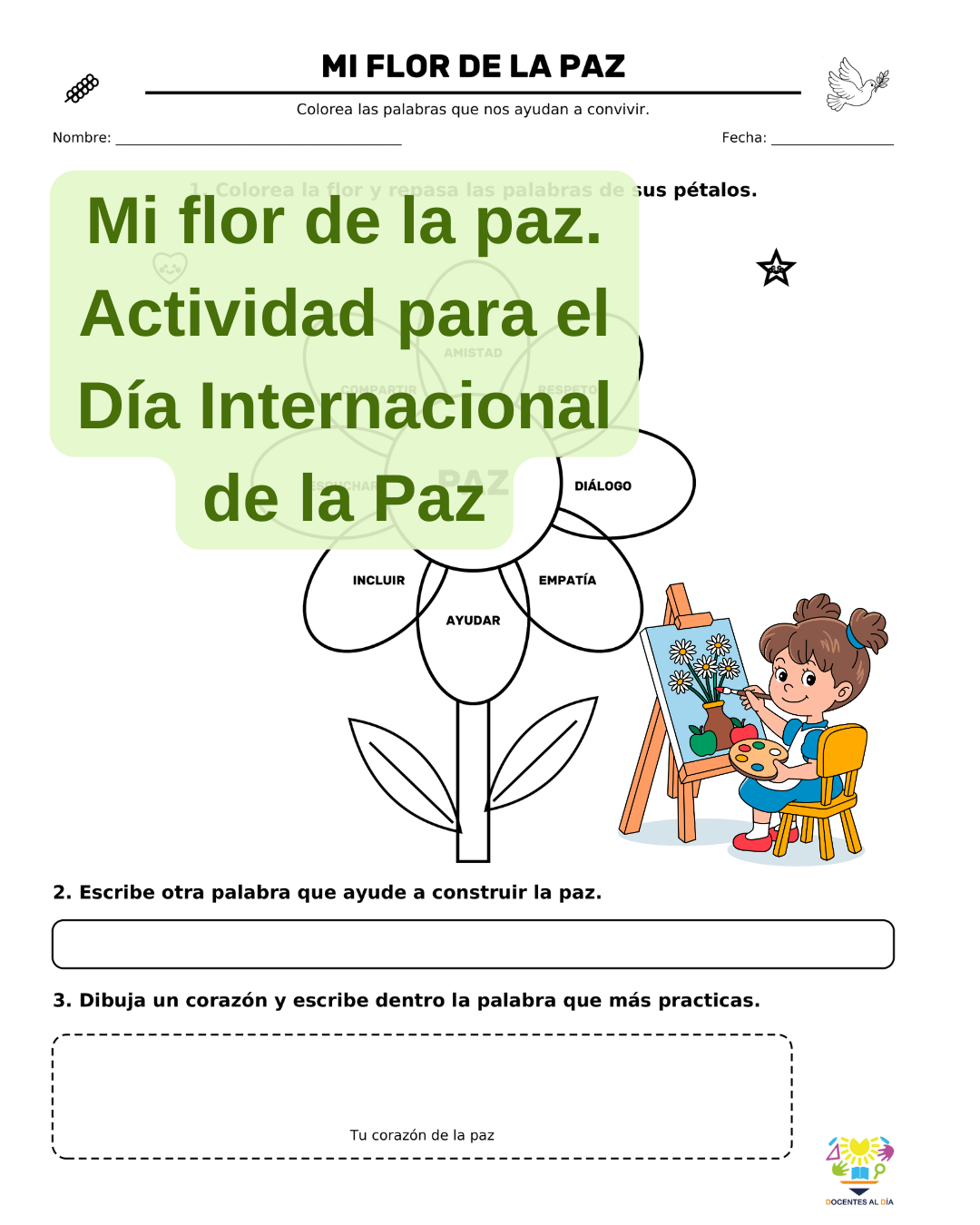 Mi flor de la paz. Actividad para el Día Internacional de la Paz