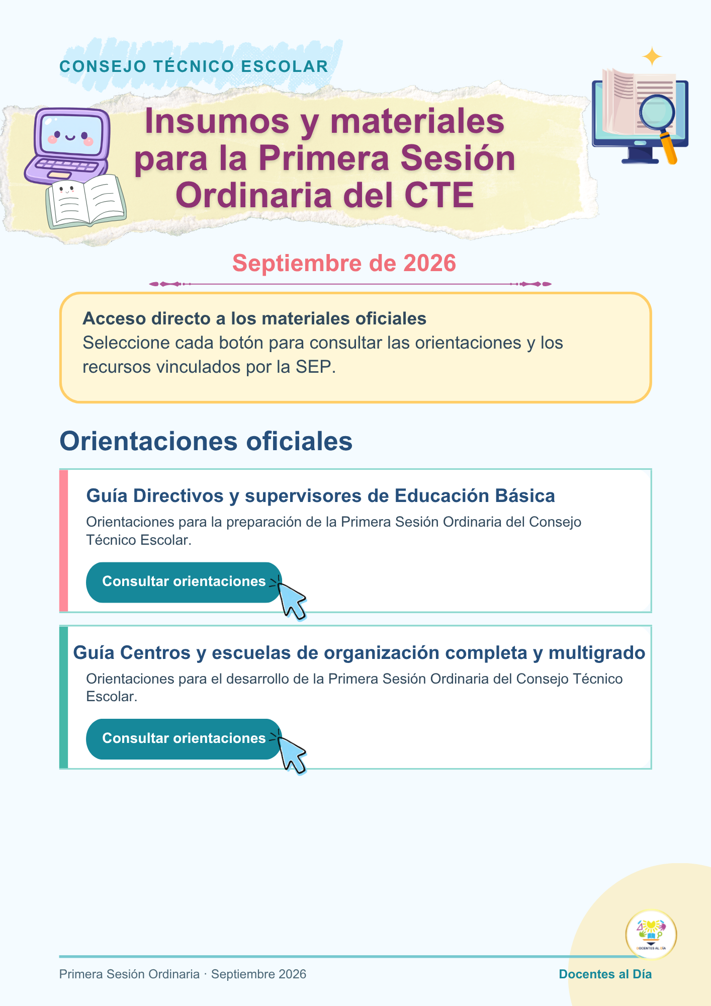 Portada y orientaciones