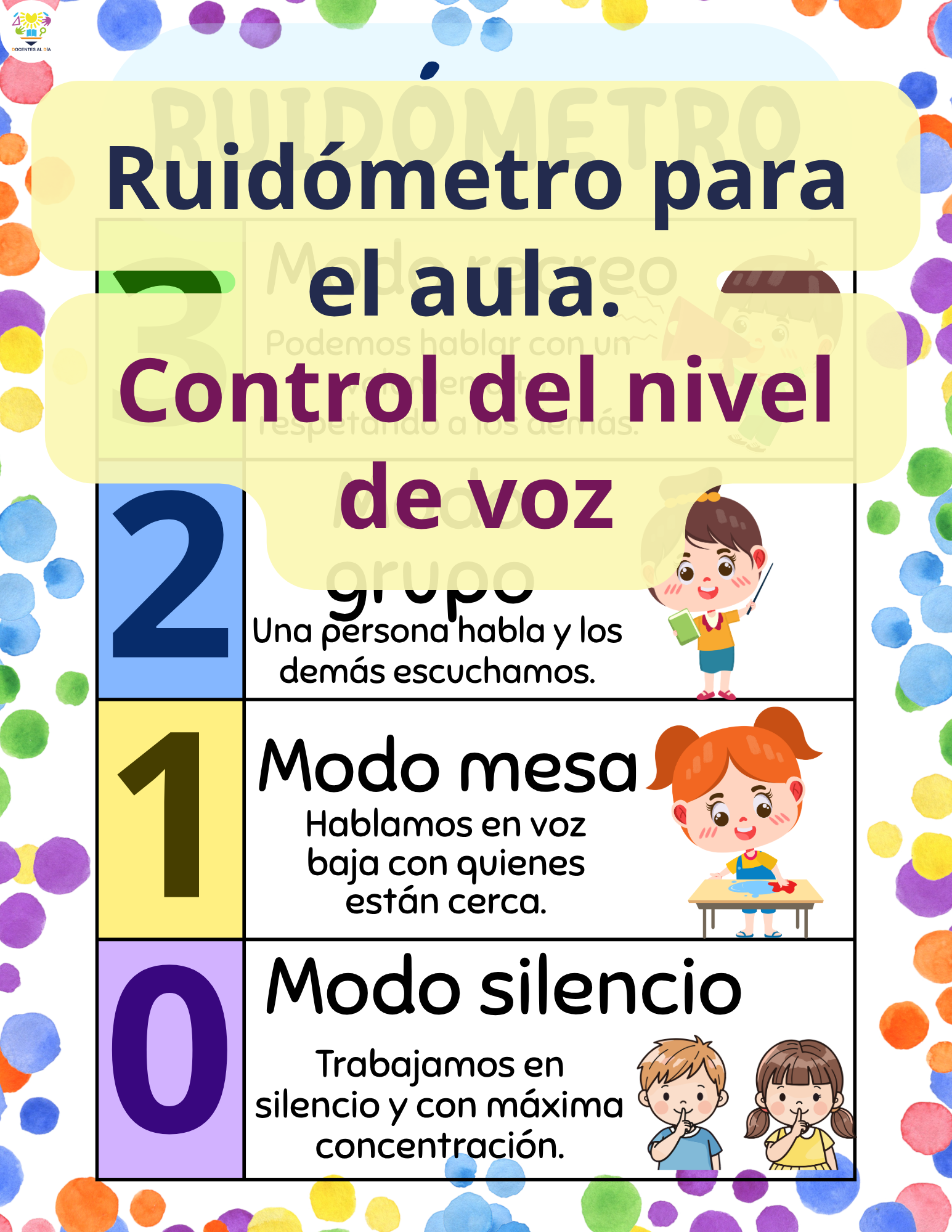 Ruidómetro para el aula. Control del nivel de voz