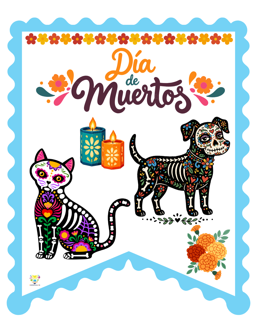 Banderín de noviembre Diseño floral