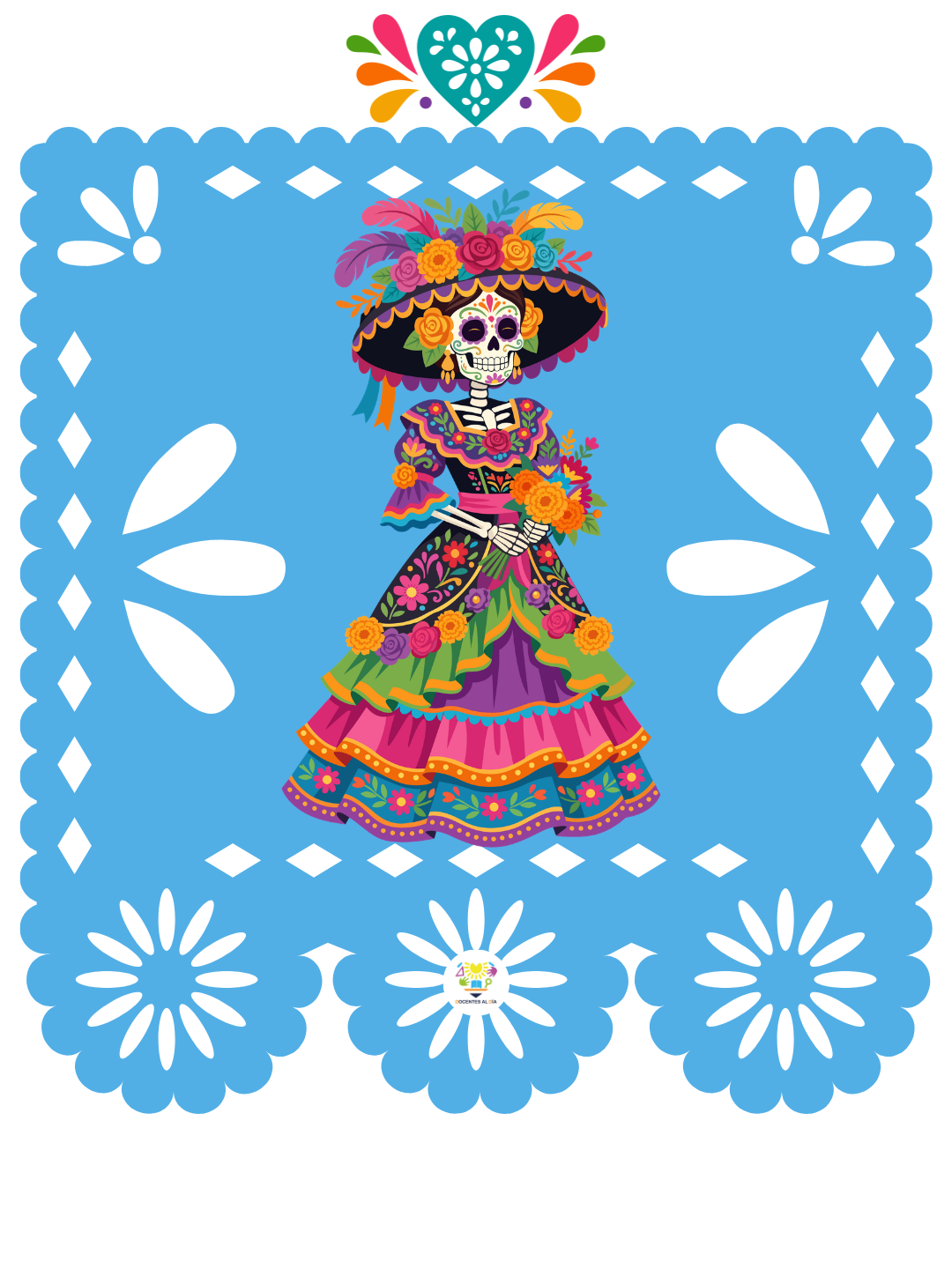 Banderín de noviembre Diseño de papel picado