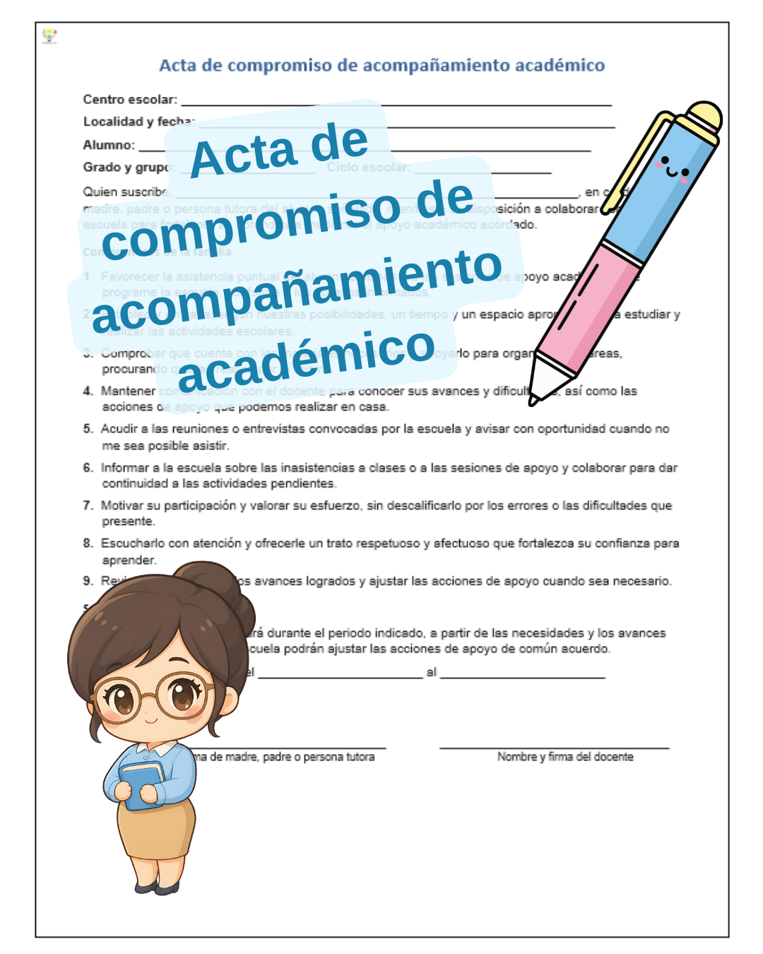 Formato de carta compromiso para padres de familia