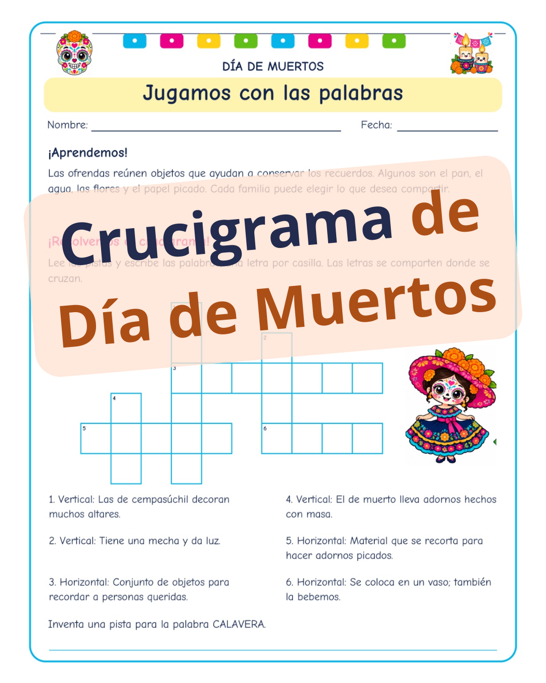 Crucigrama de Día de Muertos