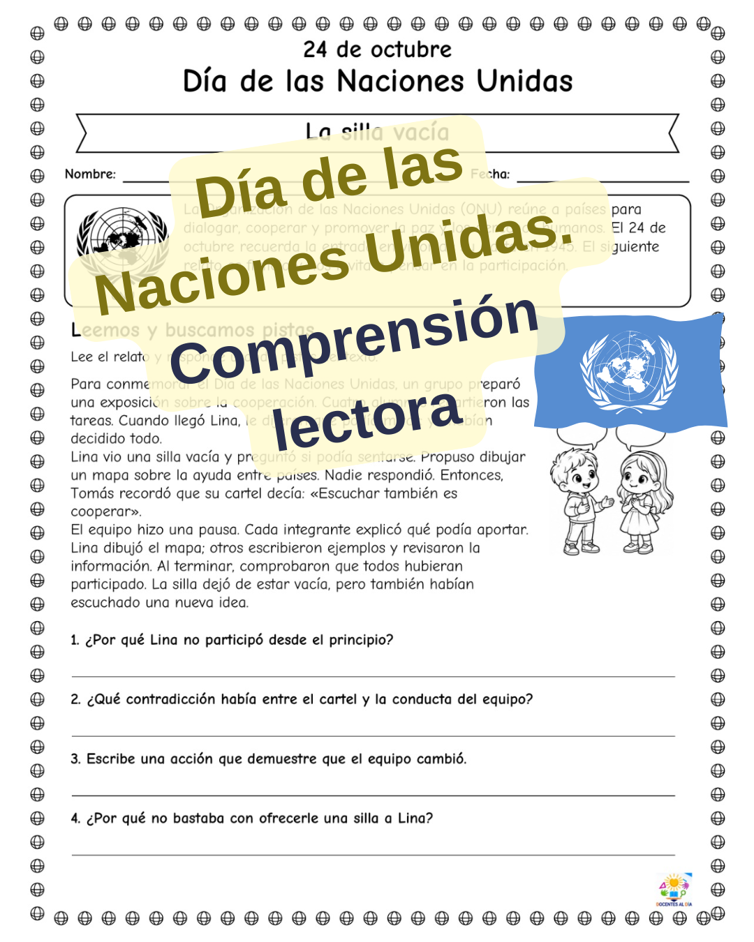 Día de las Naciones Unidas. Comprensión lectora