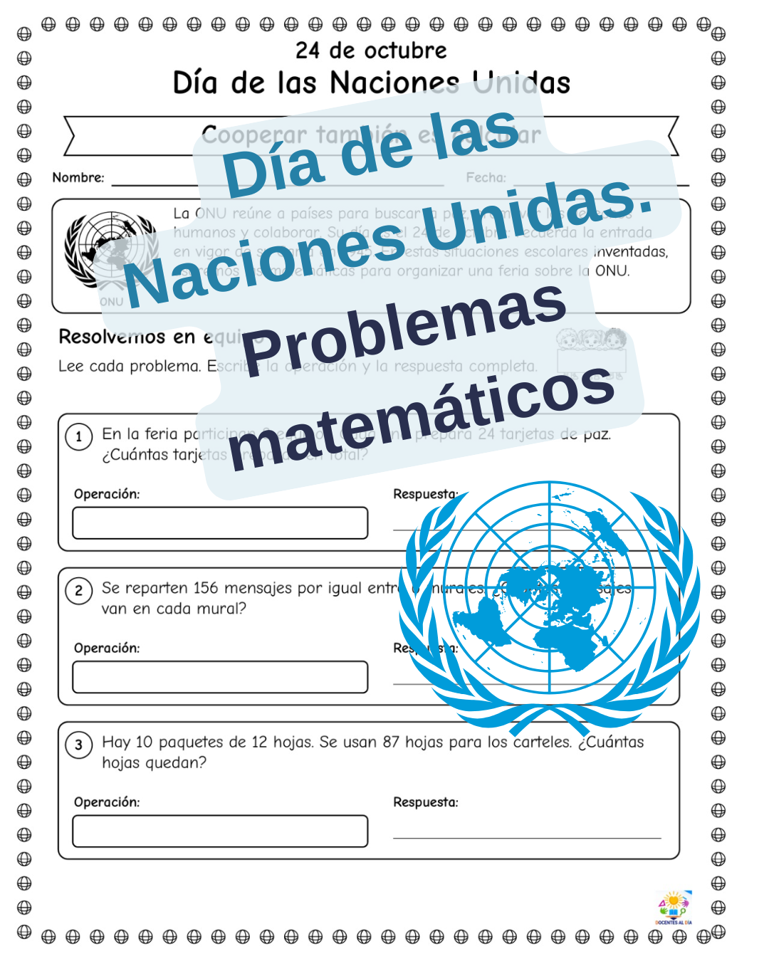 Día de las Naciones Unidas. Problemas matemáticos