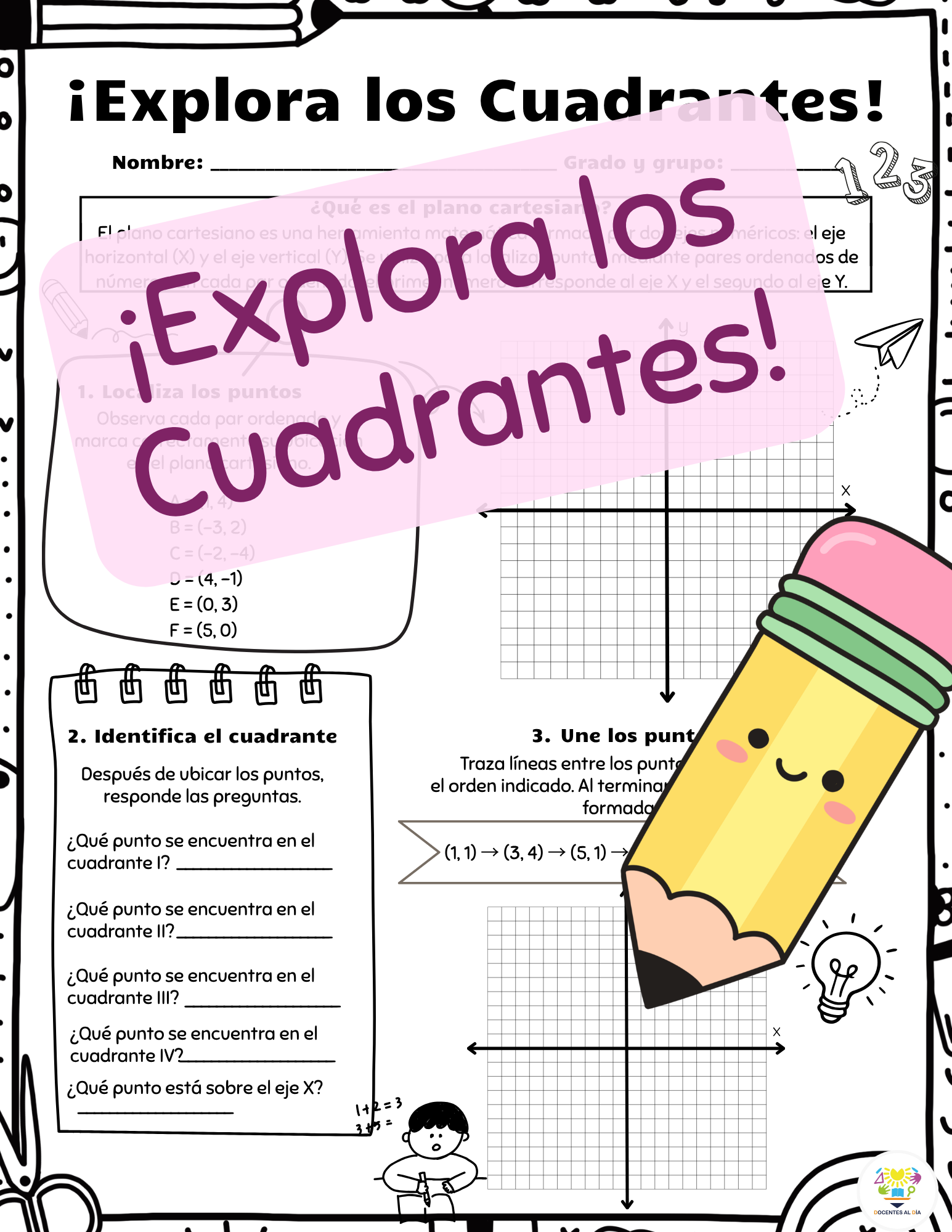 Plano cartesiano: coordenadas y cuadrantes